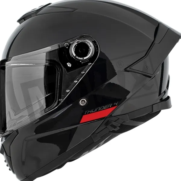 MT Thunder 4 SV Solid Black> Integraalhelmen|Helmen Met Zonnevizier