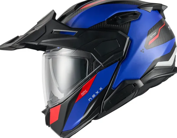 NEXX X.LIFECOUNTRY Terra Matt Blue/Red> Adventure Helmen|Systeemhelmen