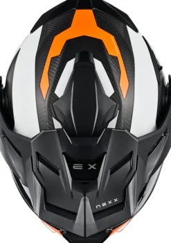 NEXX X.LIFECOUNTRY Terra Matt White/Orange> Adventure Helmen|Systeemhelmen