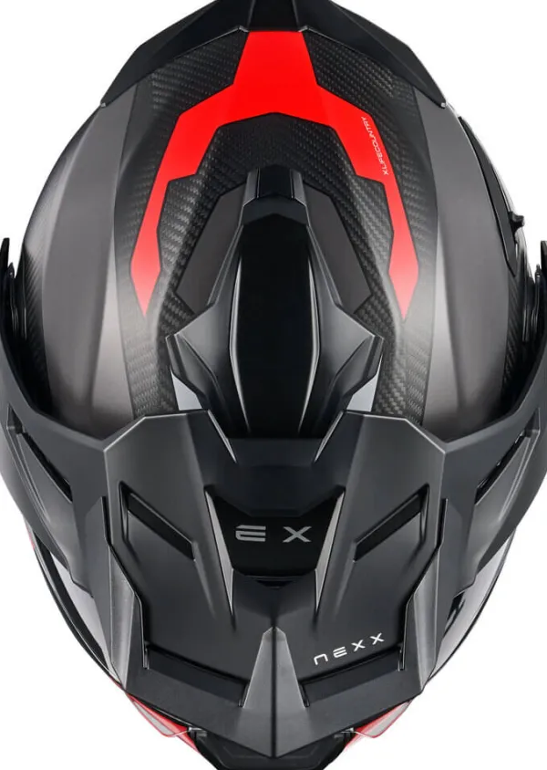 NEXX X.LIFECOUNTRY Terra Matt Grey/Red> Adventure Helmen|Systeemhelmen