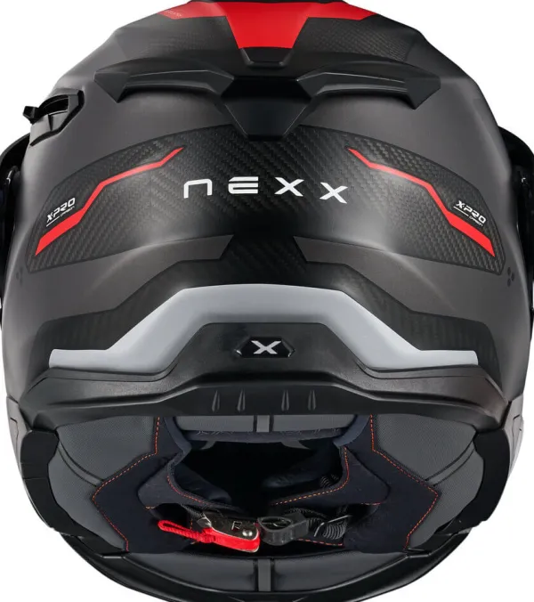 NEXX X.LIFECOUNTRY Terra Matt Grey/Red> Adventure Helmen|Systeemhelmen