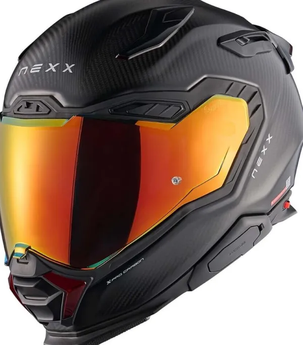 NEXX X.WST3 Zero Pro Matt Carbon/Red> Adventure Helmen|Helmen Met Zonnevizier