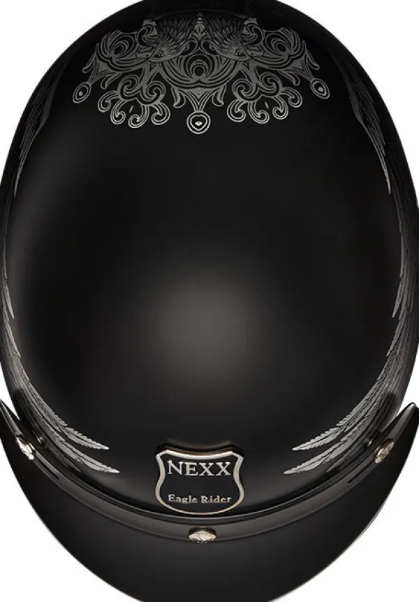 NEXX Y.10 Eagle Rider Black/Grey Mat> Retro Helmen|Helmen Met Zonnevizier