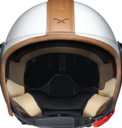 NEXX Y.10 Midtown White/Camel> Retro Helmen|Jethelmen