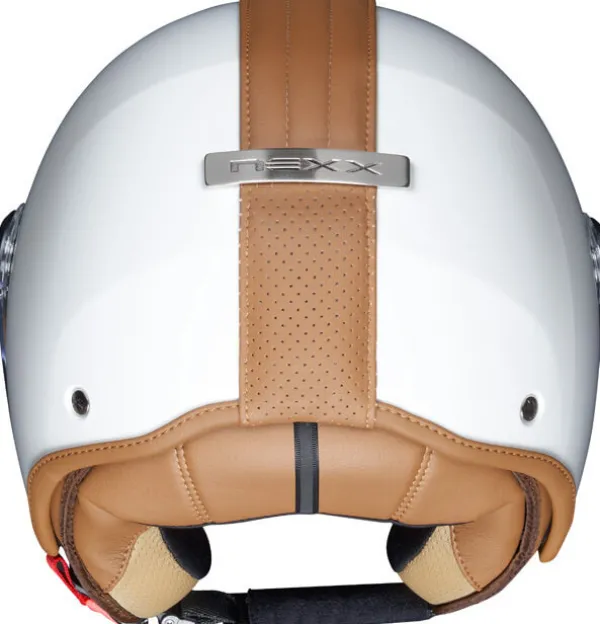 NEXX Y.10 Midtown White/Camel> Retro Helmen|Jethelmen