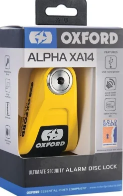 Oxford Alpha XA14 Alarm Disc Lock Yellow ART4 LK217><noscript><img width=