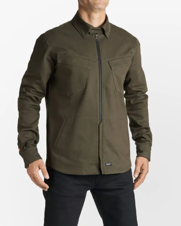 Pando Moto Capo Motorjas COR 02 Shirt Slim-Fit Cordura® Olive> Motorjassen