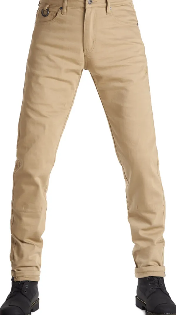 Pando Moto Robby Slim Motorjeans Beige> Motorjeans
