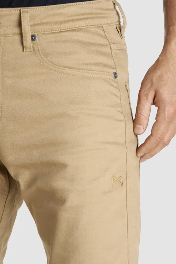 Pando Moto Robby Slim Motorjeans Beige> Motorjeans