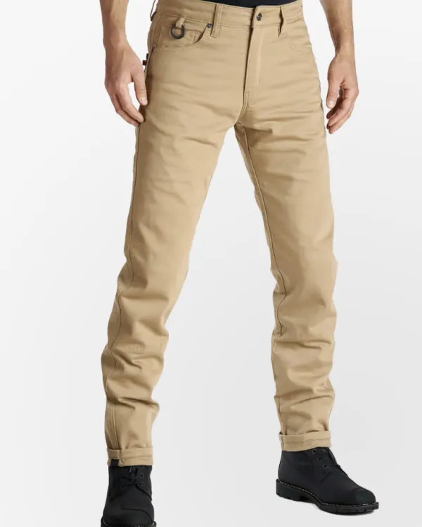 Pando Moto Robby Slim Motorjeans Beige> Motorjeans