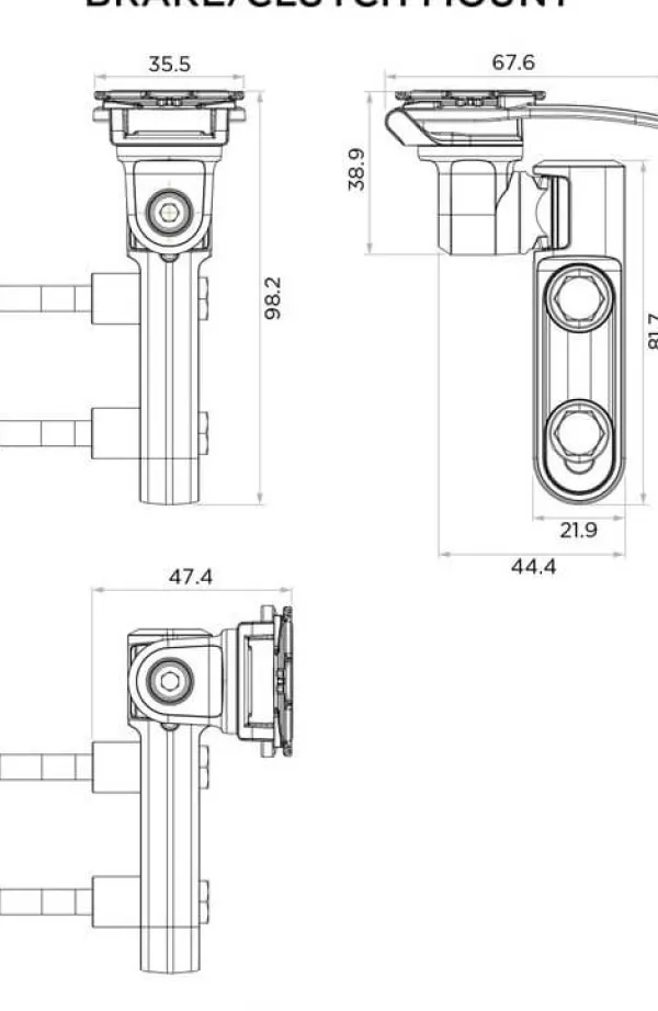 Quad Lock Brake/Clutch Master Cylinder Phone Mount Brake/Clutch Master Cylinder Phone Mount> Telefoonhouders