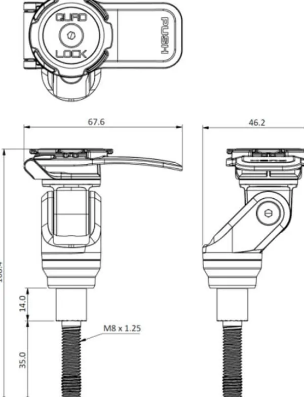Quad Lock Klembevestiging op stuur Klembevestiging op stuur> Telefoonhouders