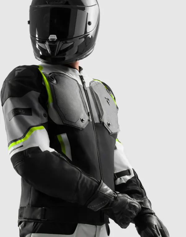 Rebelhorn Borg 2 Motorjas Black/Grey/Fluo Yellow> Motorjassen