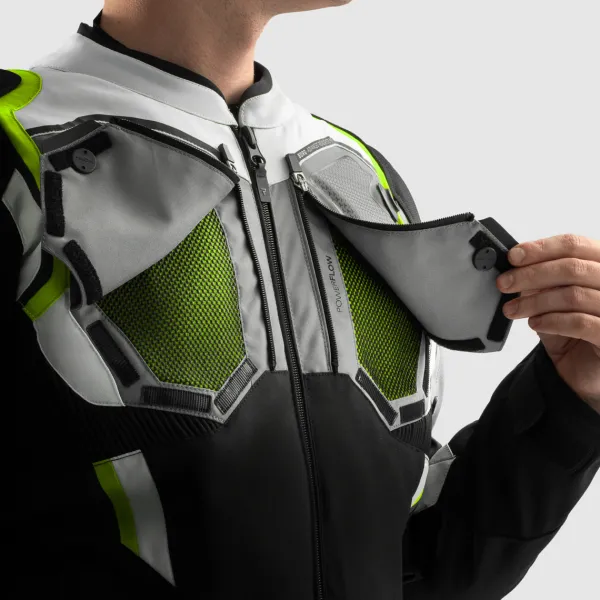 Rebelhorn Borg 2 Motorjas Black/Grey/Fluo Yellow> Motorjassen