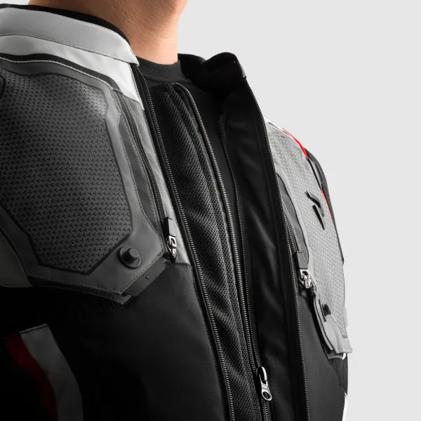 Rebelhorn Borg 2 Motorjas Black/Grey/Red> Motorjassen