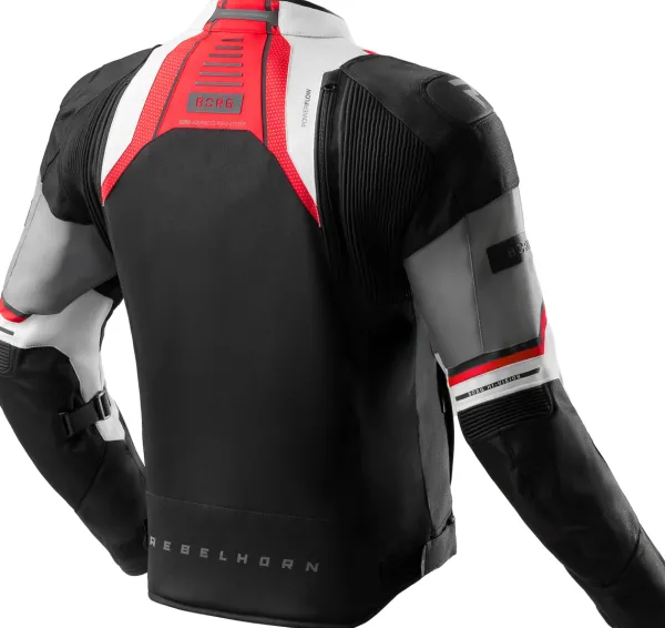 Rebelhorn Borg 2 Motorjas Black/Grey/Red> Motorjassen