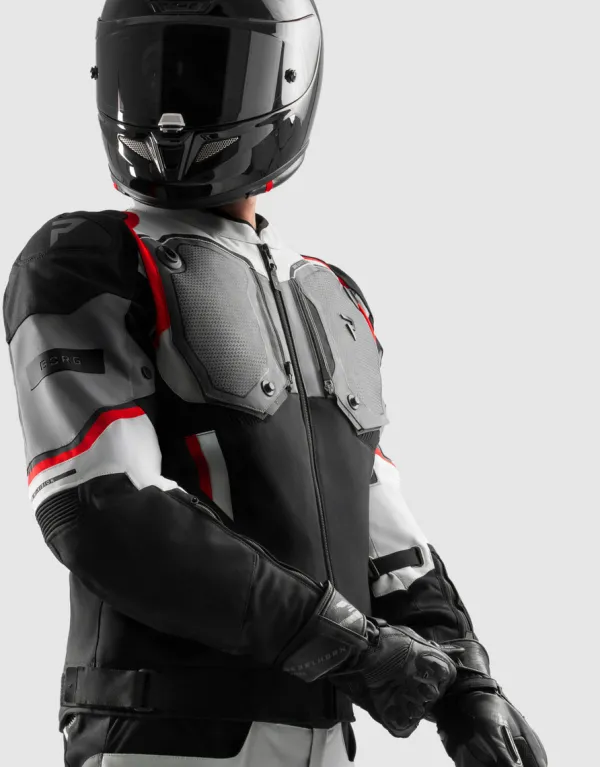 Rebelhorn Borg 2 Motorjas Black/Grey/Red> Motorjassen