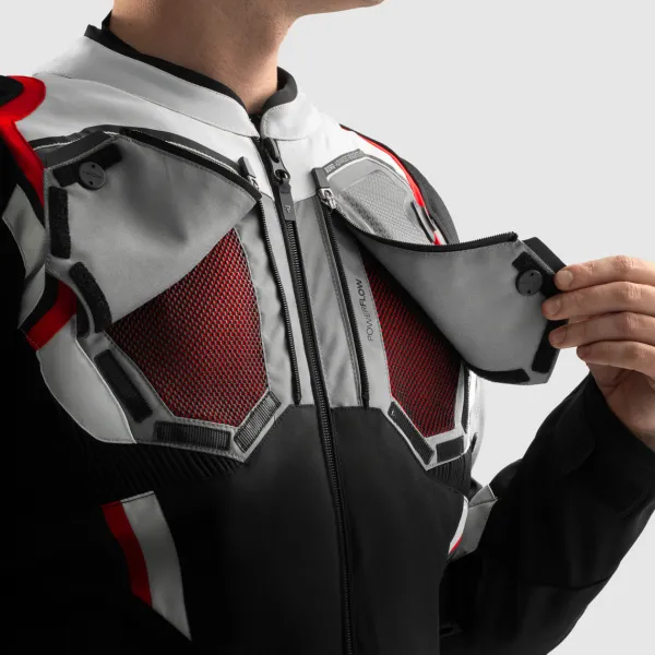Rebelhorn Borg 2 Motorjas Black/Grey/Red> Motorjassen