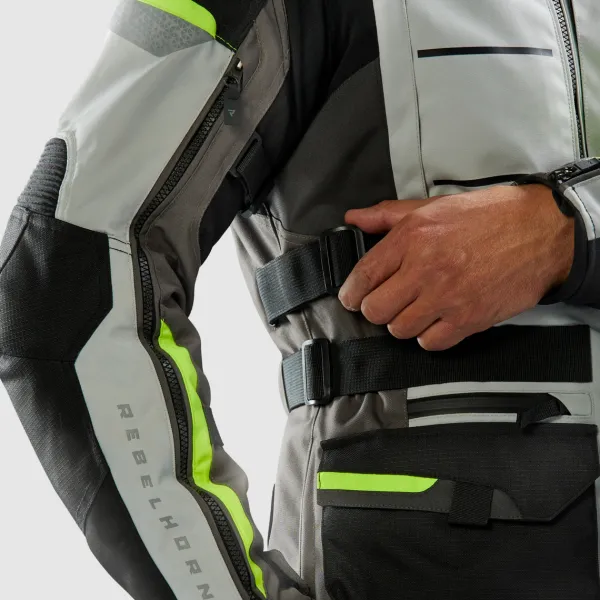 Rebelhorn Cubby 5 Motorjas Black/Grey/Fluo Yellow> Motorjassen