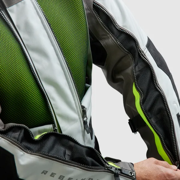Rebelhorn Cubby 5 Motorjas Black/Grey/Fluo Yellow> Motorjassen