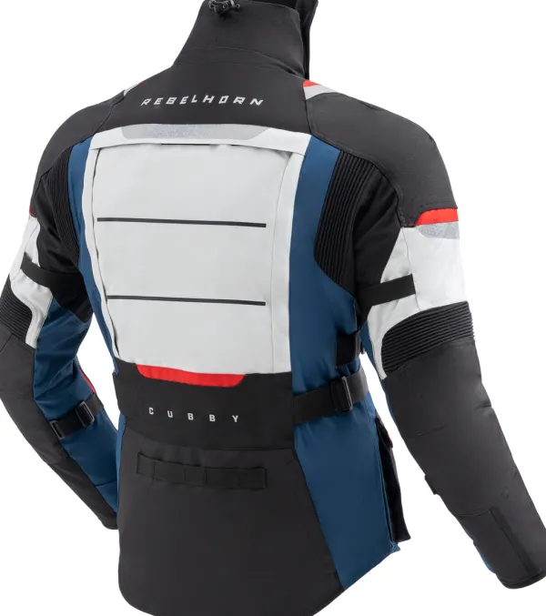 Rebelhorn Cubby 5 Motorjas Blue/Grey/Red> Motorjassen