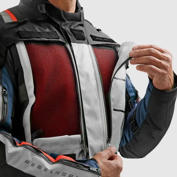Rebelhorn Cubby 5 Motorjas Blue/Grey/Red> Motorjassen