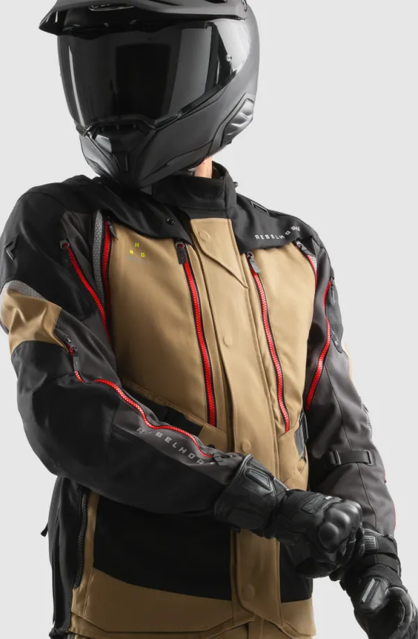 Rebelhorn Hardy 3.0 Motorjas Desert/Grey/Red> Motorjassen