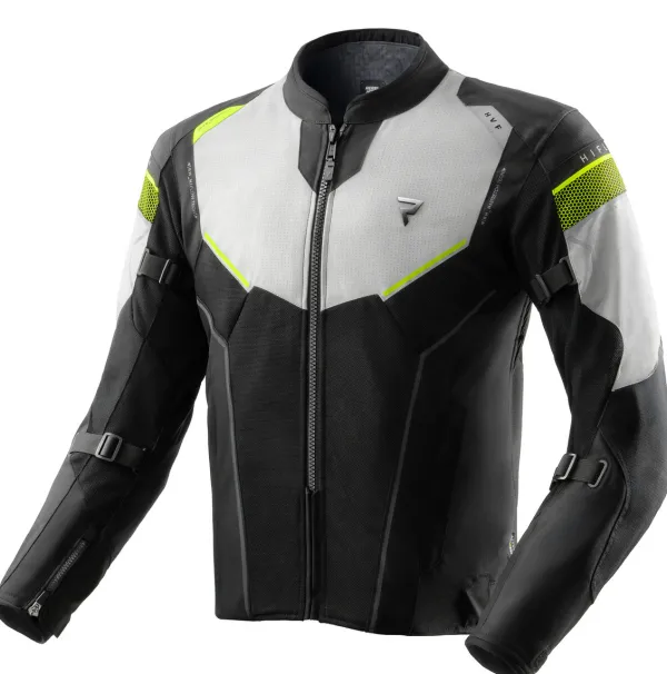 Rebelhorn Hiflow 5 Motorjas Black/Grey/Fluo Yellow> Motorjassen
