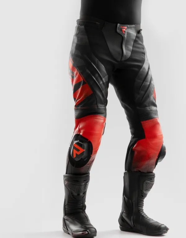 Rebelhorn Inferno Motorbroek Black/Fluo Red> Motorbroeken