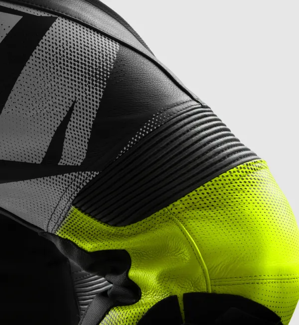 Rebelhorn Inferno Motorbroek Black/White/Fluo Yellow> Motorbroeken