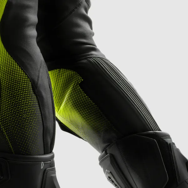 Rebelhorn Inferno Motorbroek Black/White/Fluo Yellow> Motorbroeken