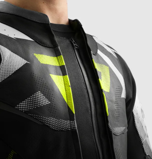 Rebelhorn Inferno Motorjas Black/Fluo Yellow> Motorjassen