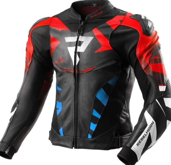 Rebelhorn Inferno Motorjas Black/Blue/White/Red> Motorjassen