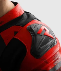 Rebelhorn Inferno Motorjas Black/Fluo Red> Motorjassen