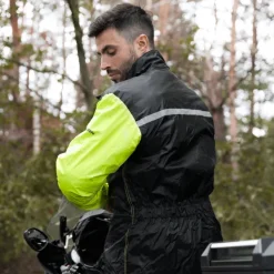 Rebelhorn Rain Two-Piece Waterproof Suit Black/Fluo Yellow><noscript><img width=