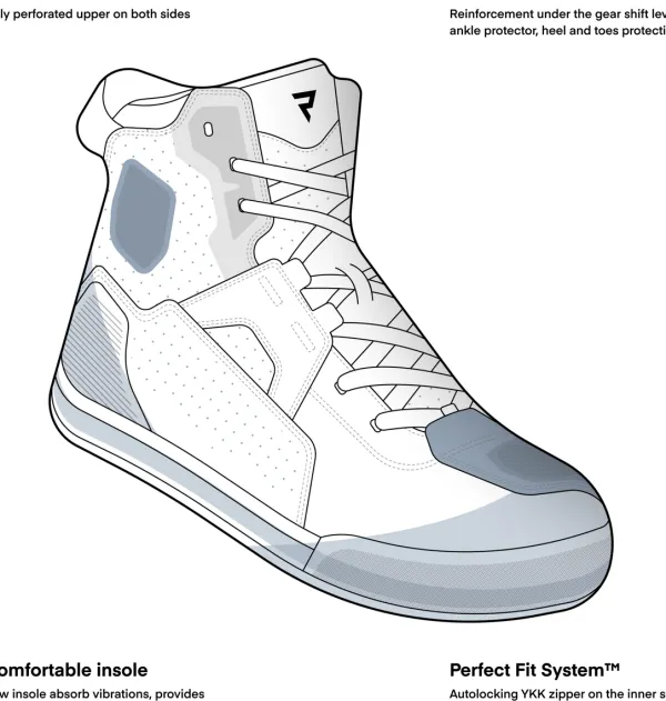 Rebelhorn Vandal 2 Shoes Black/Blue/Red>Heren Heren Motorschoenen|Casual Motorschoenen