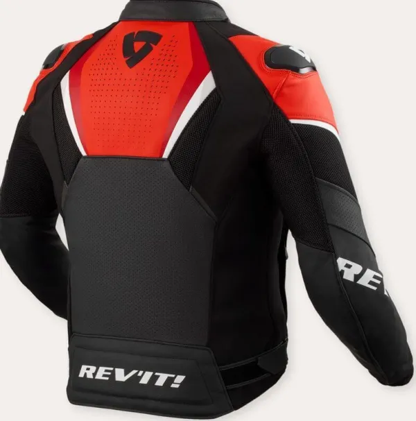 REV'IT Automate Motorjas Black/Neon Red> Motorjassen