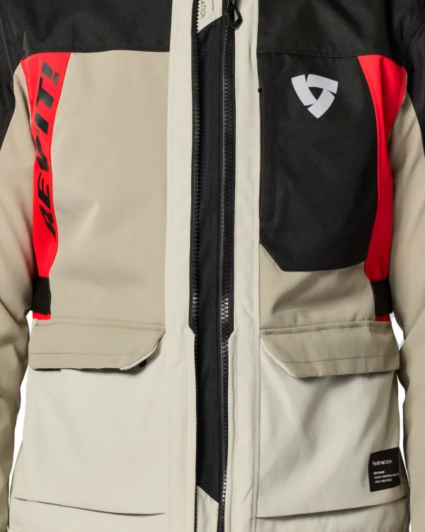 REV'IT Convergent H2O Motorjas Sand/Red> Motorjassen