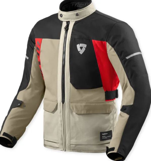 REV'IT Convergent H2O Motorjas Sand/Red> Motorjassen