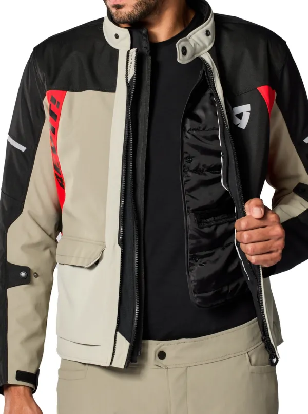 REV'IT Convergent H2O Motorjas Sand/Red> Motorjassen