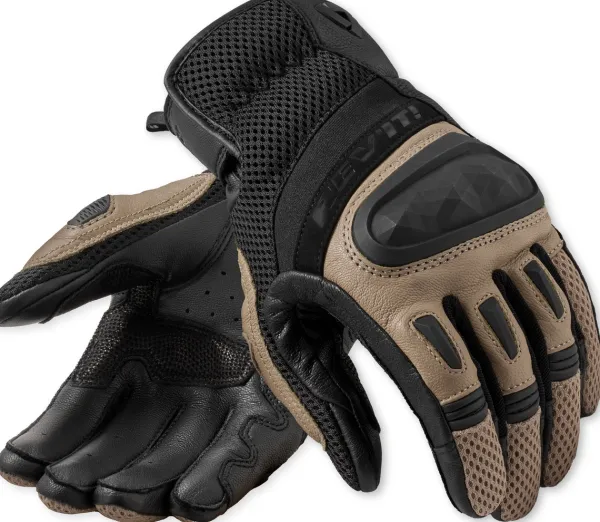 REV'IT Dirt 4 Gloves Black/Sand> Motorhandschoenen