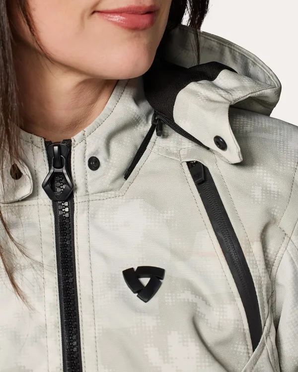 REV'IT Flare 3 H2O Ladies Motorjas Camo Grey/White> Motorjassen