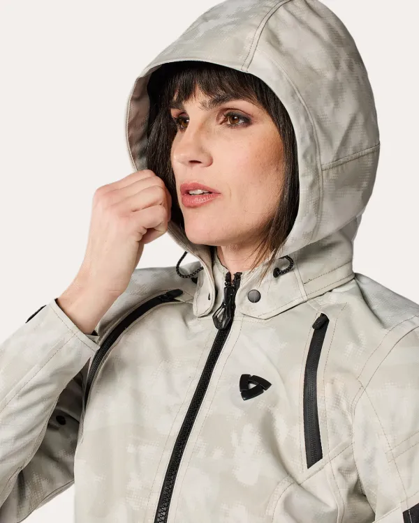 REV'IT Flare 3 H2O Ladies Motorjas Camo Grey/White> Motorjassen