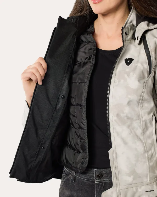 REV'IT Flare 3 H2O Ladies Motorjas Camo Grey/White> Motorjassen