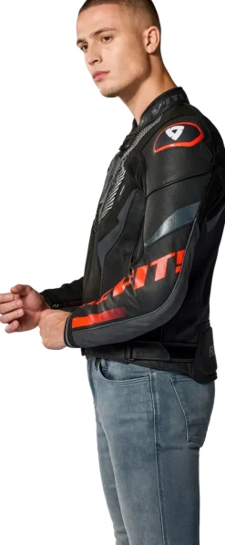 REV'IT Hyperspeed 3 Air Motorjas Black/Neon Red> Motorjassen