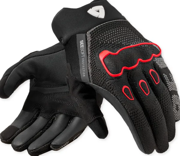 REV'IT Hyperspeed 3 Gloves Black/Neon Red> Motorhandschoenen