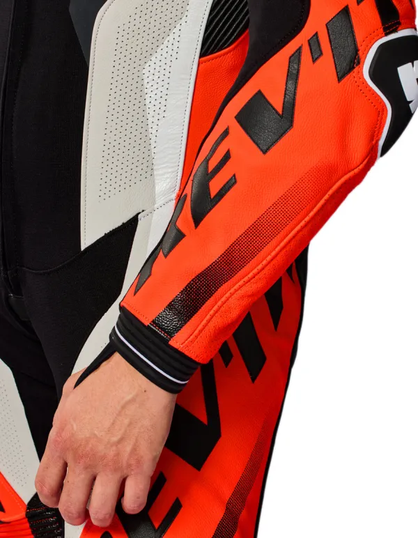 REV'IT Hyperspeed 3 One Piece Light Grey/Neon Red> Motorpakken