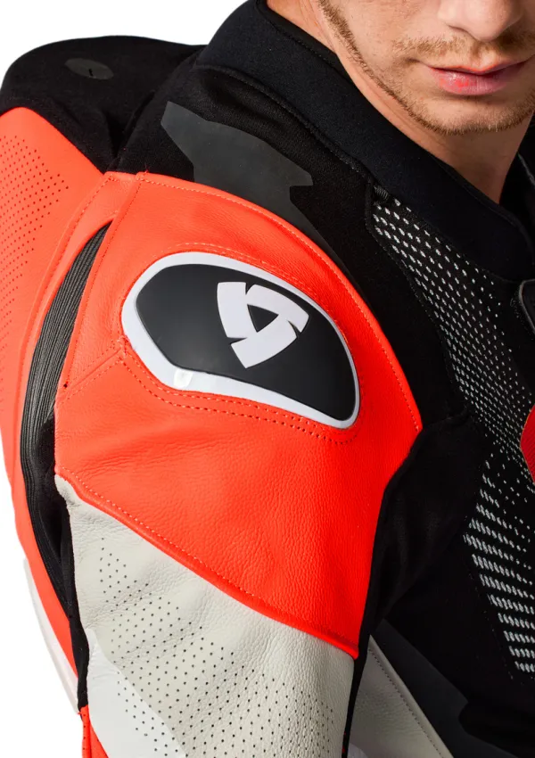 REV'IT Hyperspeed 3 One Piece Light Grey/Neon Red> Motorpakken