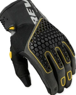 REV'IT Mangrove 2 Gloves Black/Ocher Yellow> Motorhandschoenen