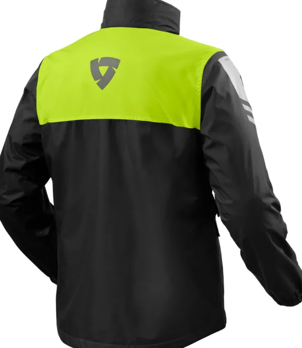 REV'IT Nitric 4 H2O Rainjacket Black/Neon Yellow> Regenkleding